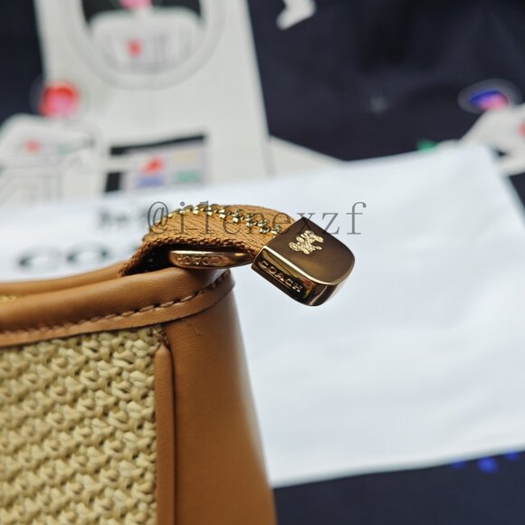Coach Teri Straw Shoulder Bag - Picture 7 of 12